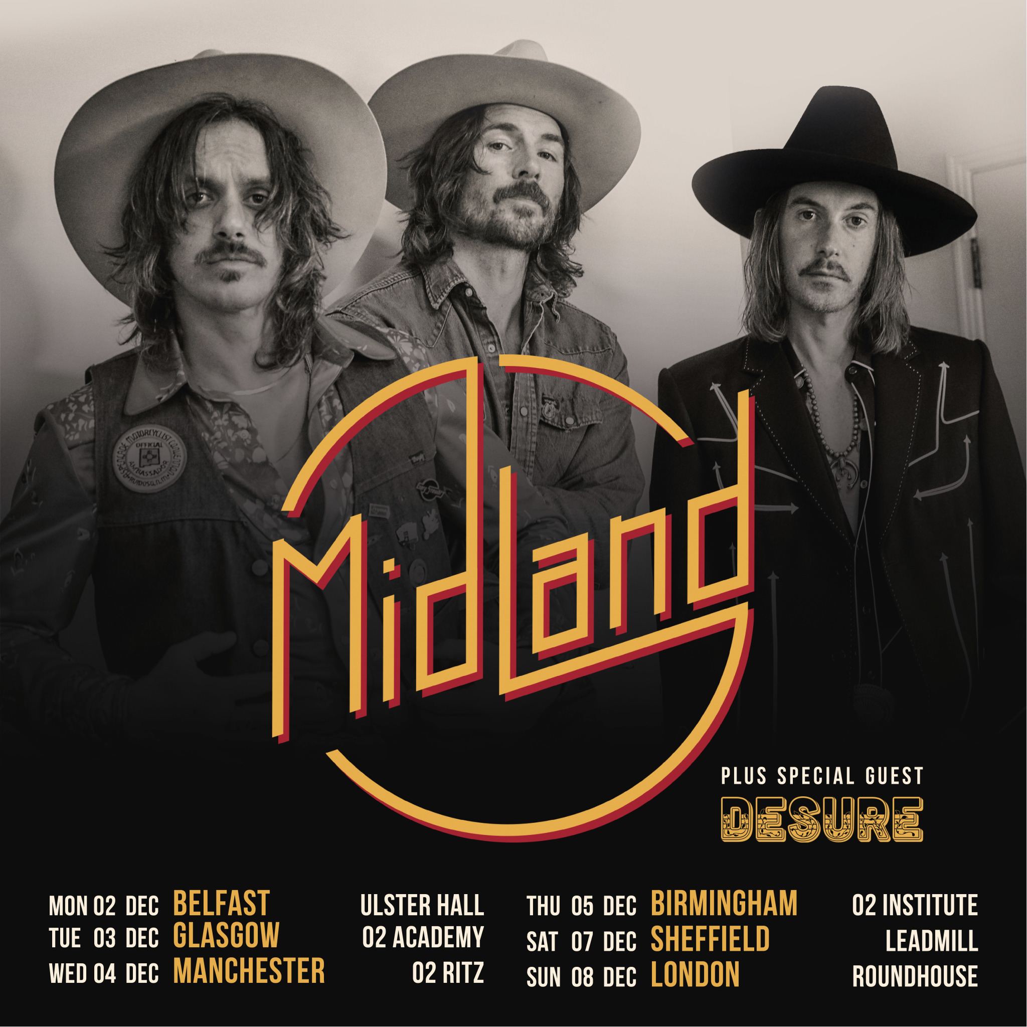 Midland announces headlining UK dates in December Country’s Chatter